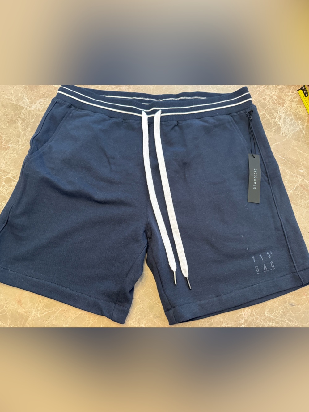 AC streetwear Men's Navy blue Drawstring fleece Shorts L